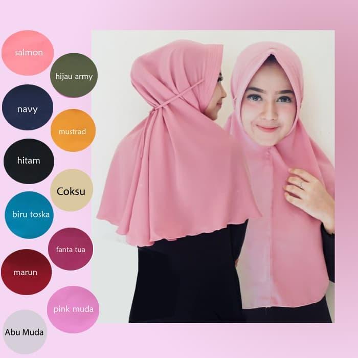 jilbab/hijab khimar pet instan simple pet tali