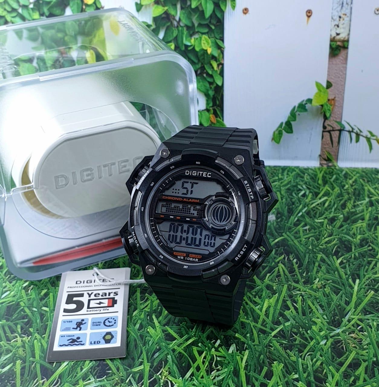 DIGITEC jam tangan pria digital waterproof 10BAR D:5cm - BISA COD