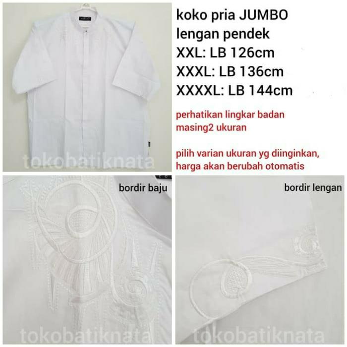 baju koko pria JUMBO BIG SIZE XXL XXXL XXXXL lengan pendek baju atasan muslim pria