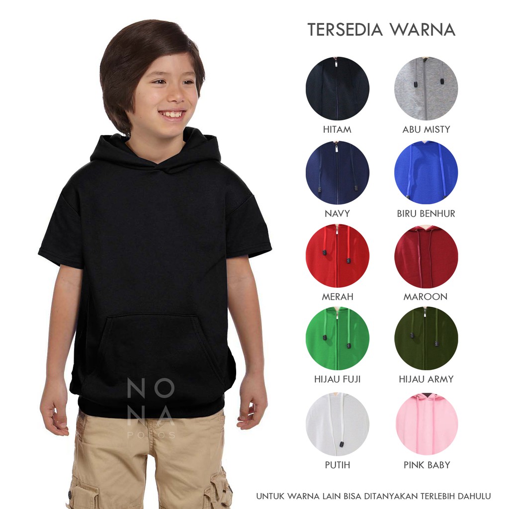 Jaket Sweater Short Hoodie Jumper Lengan Pendek Polosan Anak Bayi Remaja Laki Perempuan Nona Polos Baju Laki Laki Dewasa Baju Kaos Distro Pria Wanita Dewasa Keren Pakaian Baju Kaos