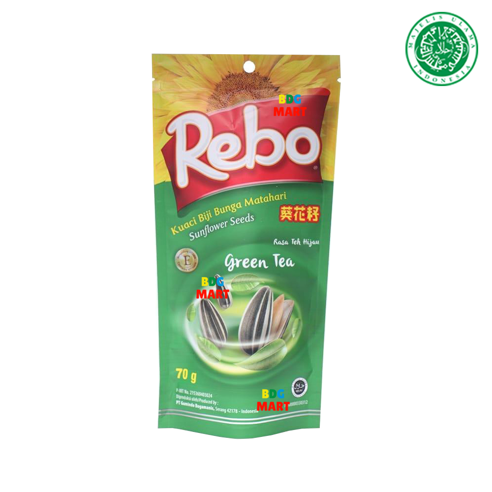 Kuaci Rebo Green Tea Kuaci Biji Bunga Matahari Rasa Green Tea