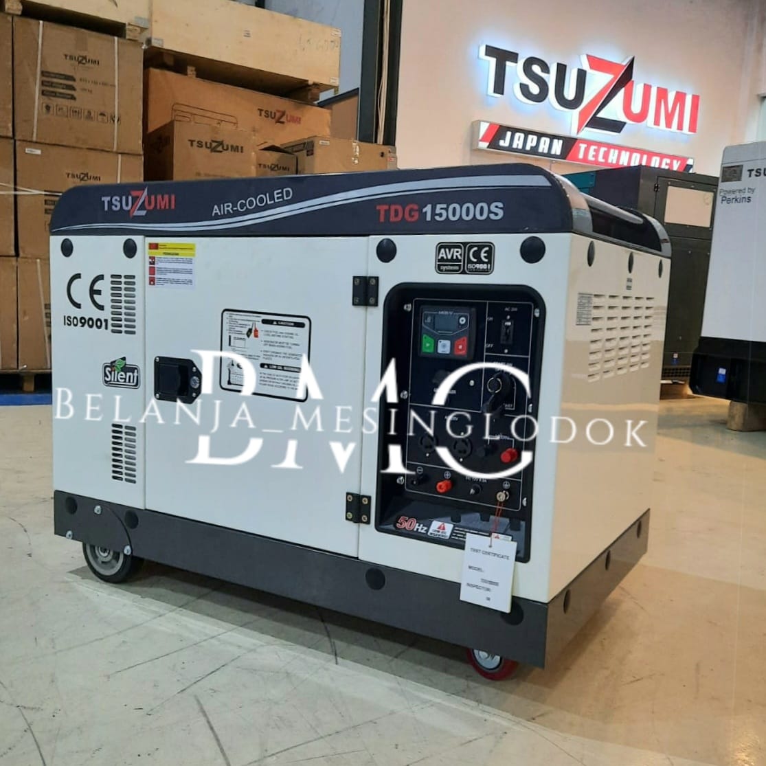 Genset Silent 15 KVA 1 Phase Tsuzumi TDG 15000S-1 Japan Technology ...