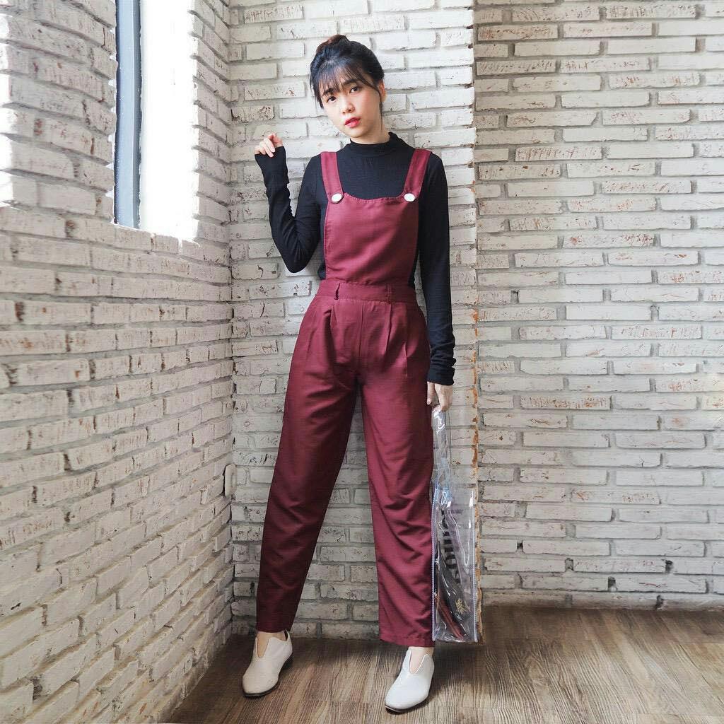 jumpsuit warna maroon