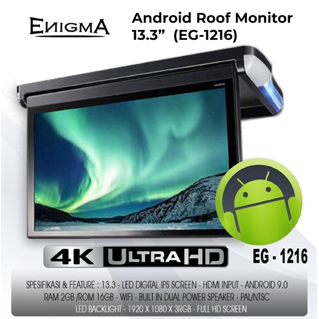 Monitor Roof Plafon Android MirrorLink 