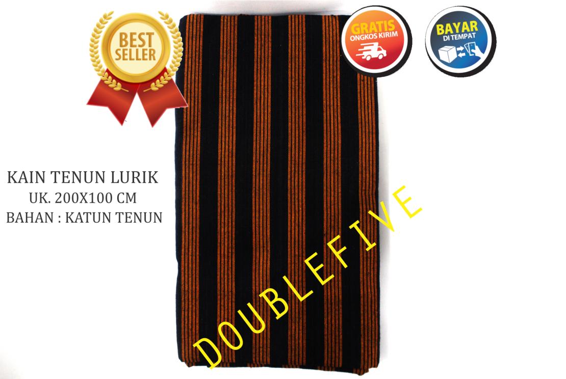 Kain Batik Tenun Kain Lurik Khas Jogja Solo Motif Hitam Coklat Garis Original Halus