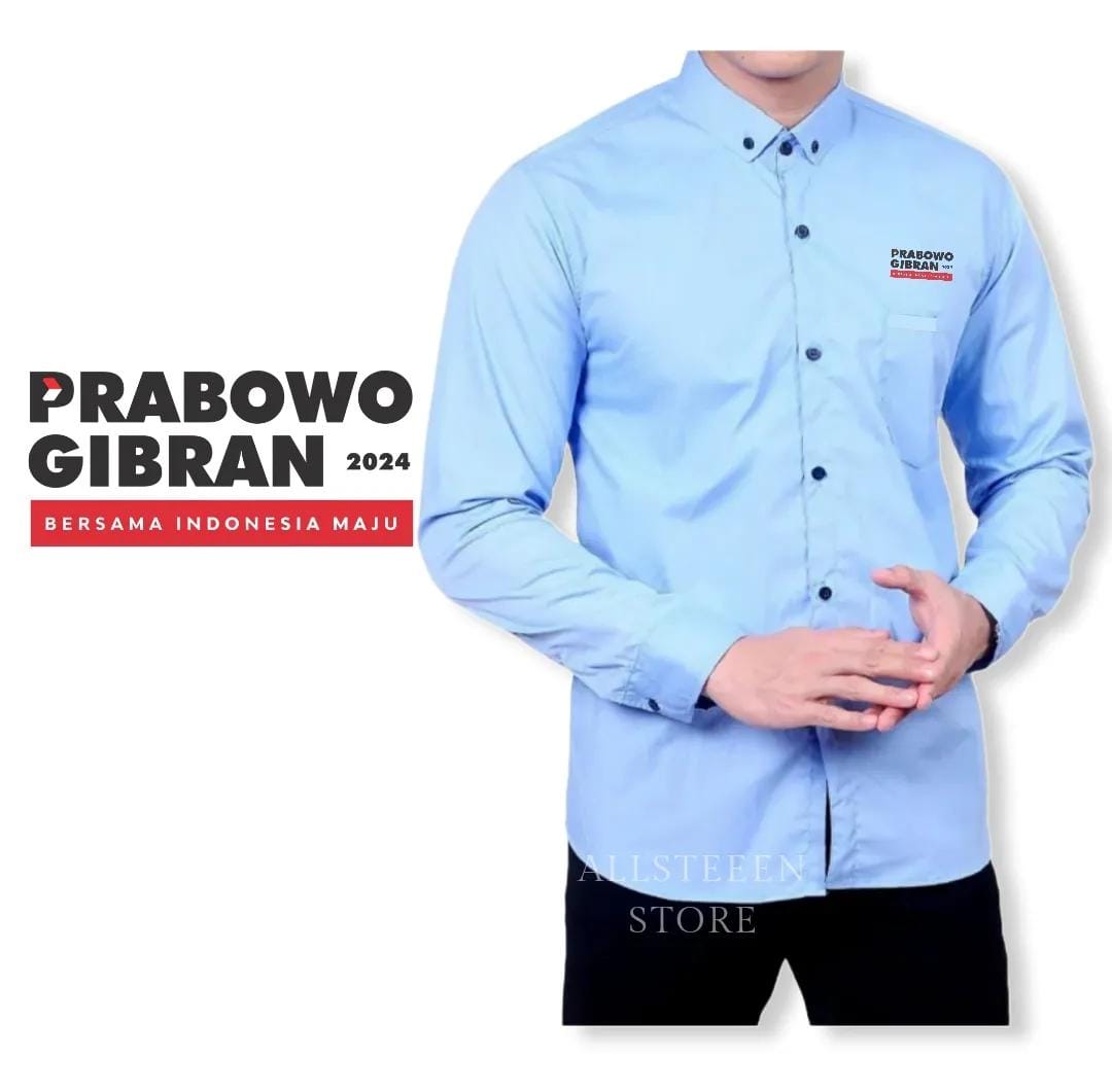 Kemeja Polos Biru Soft Kemeja Prabowo Gibran Kemeja Terviral Kemeja