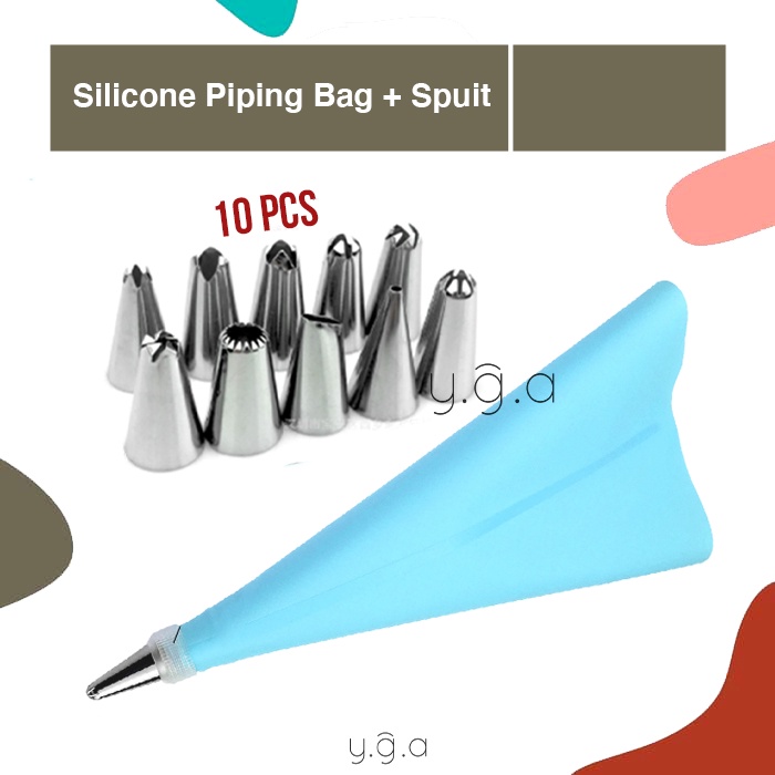 Set Silicone Piping Bag Nozzle Spuit