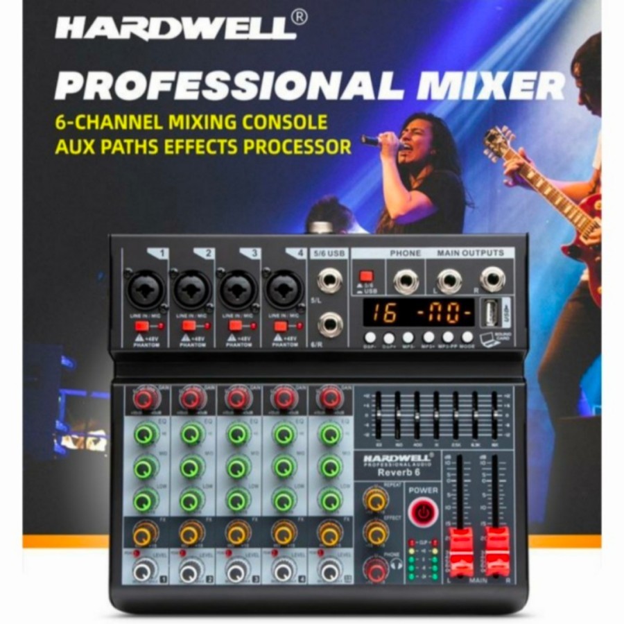 Mixer Audio Hardwell REVERB 6 Channel | Lazada Indonesia