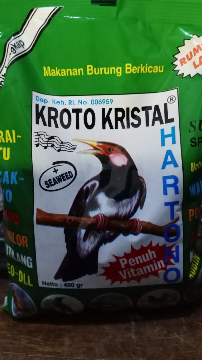 KROTO KRISTAL HARTONO 450G PAKAN BERKUALITAS UNTUK SEMUA BURUNG BERKICAU | Lazada Indonesia