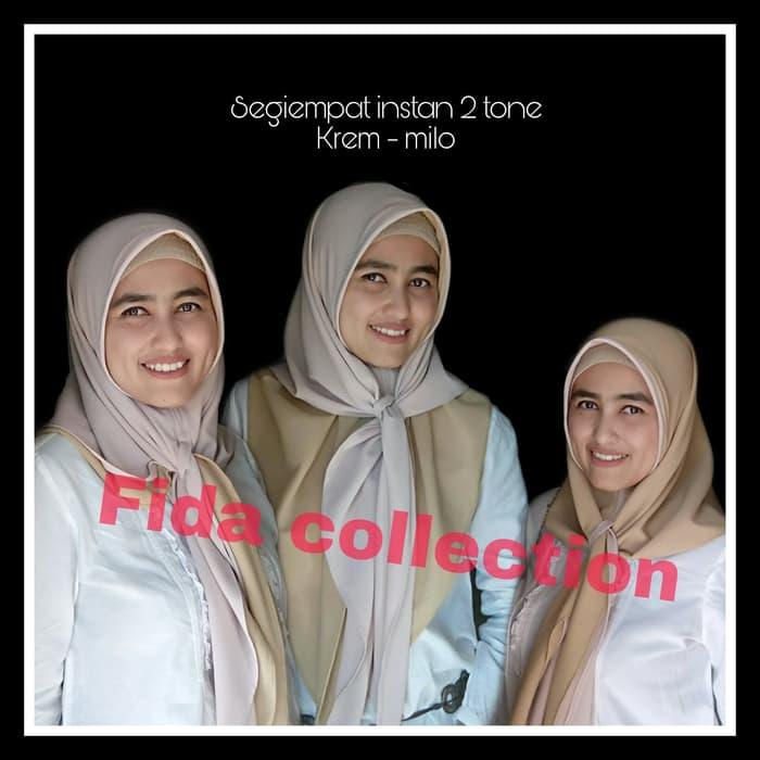 PROMO Jilbab Segiempat instan 2 tone/jilbab segiempat instan dua warna TERBARU