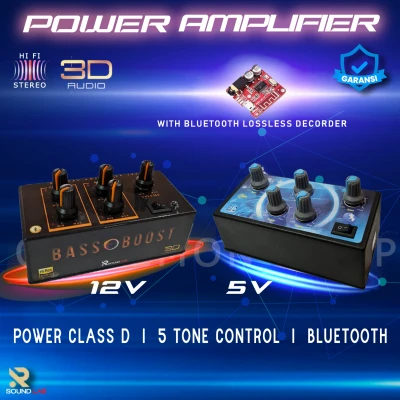 ampli power amplifier kit mini bluetooth (5V & 12) 2 channel