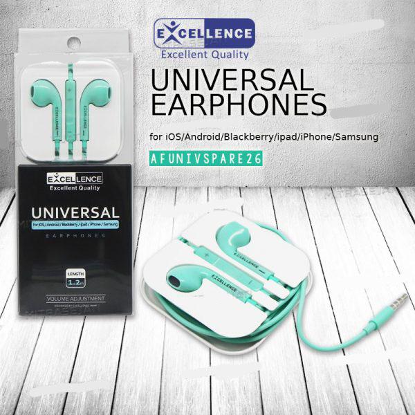 Headset Handsfree Universal Sparrow Green Samsung J3 J5 J7 Oppo F1 F3 F5 Xiaomi Redmi Note Vivo Y53 Y55 V3 V5 Evercross E Excellence