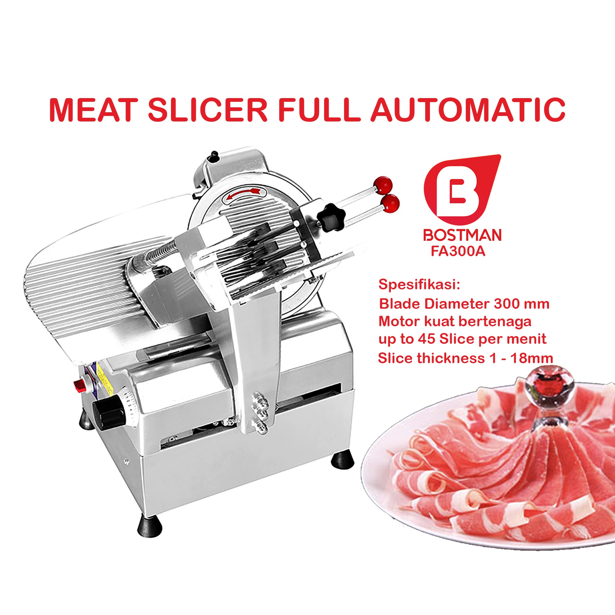 Meat Slicer 300 mm Mesin Pengiris Iris Daging FULL Auto Otomatis FA300