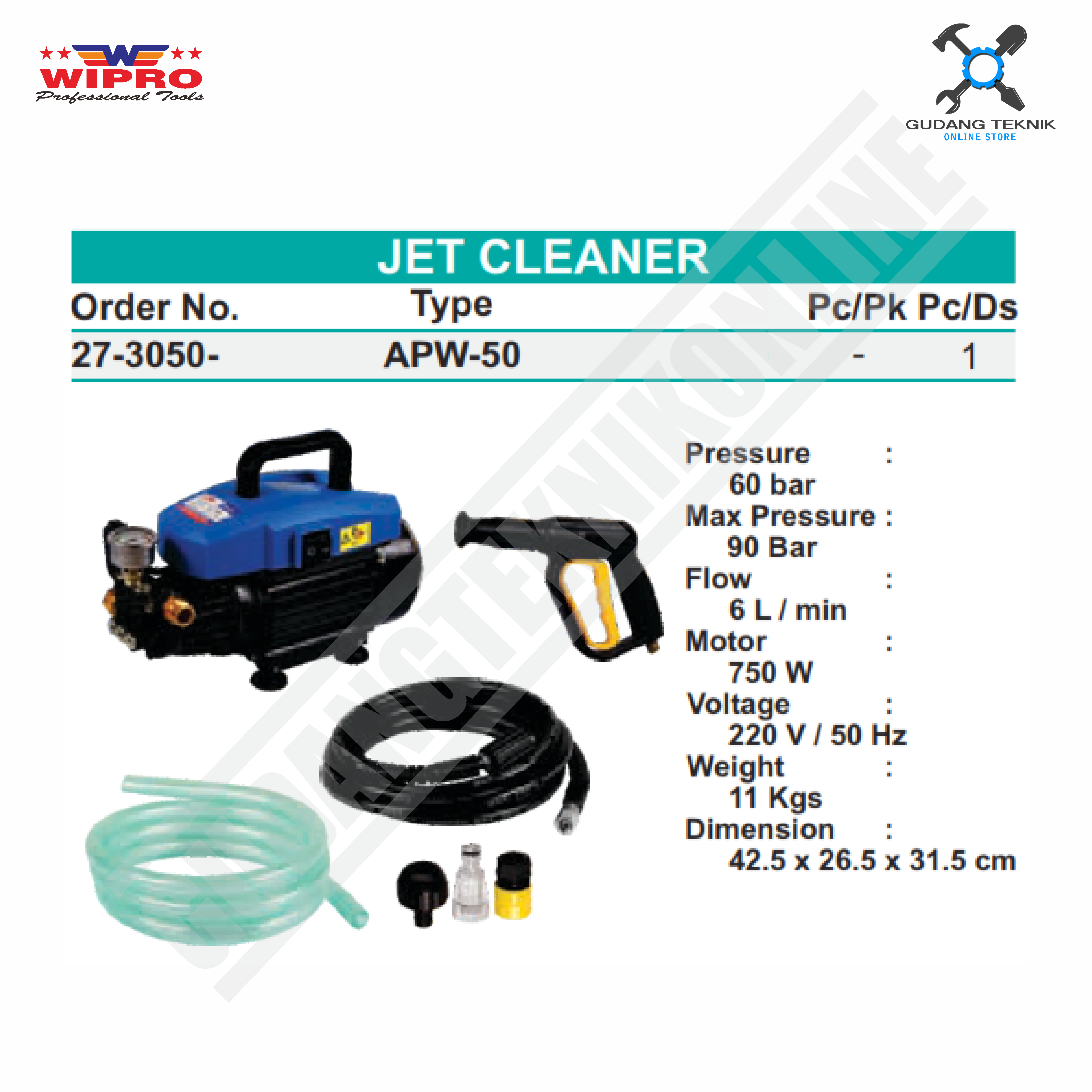 Mesin Jet cleaner WIPRO APW50 / Mesin Steam Stim Cuci Mobil Motor