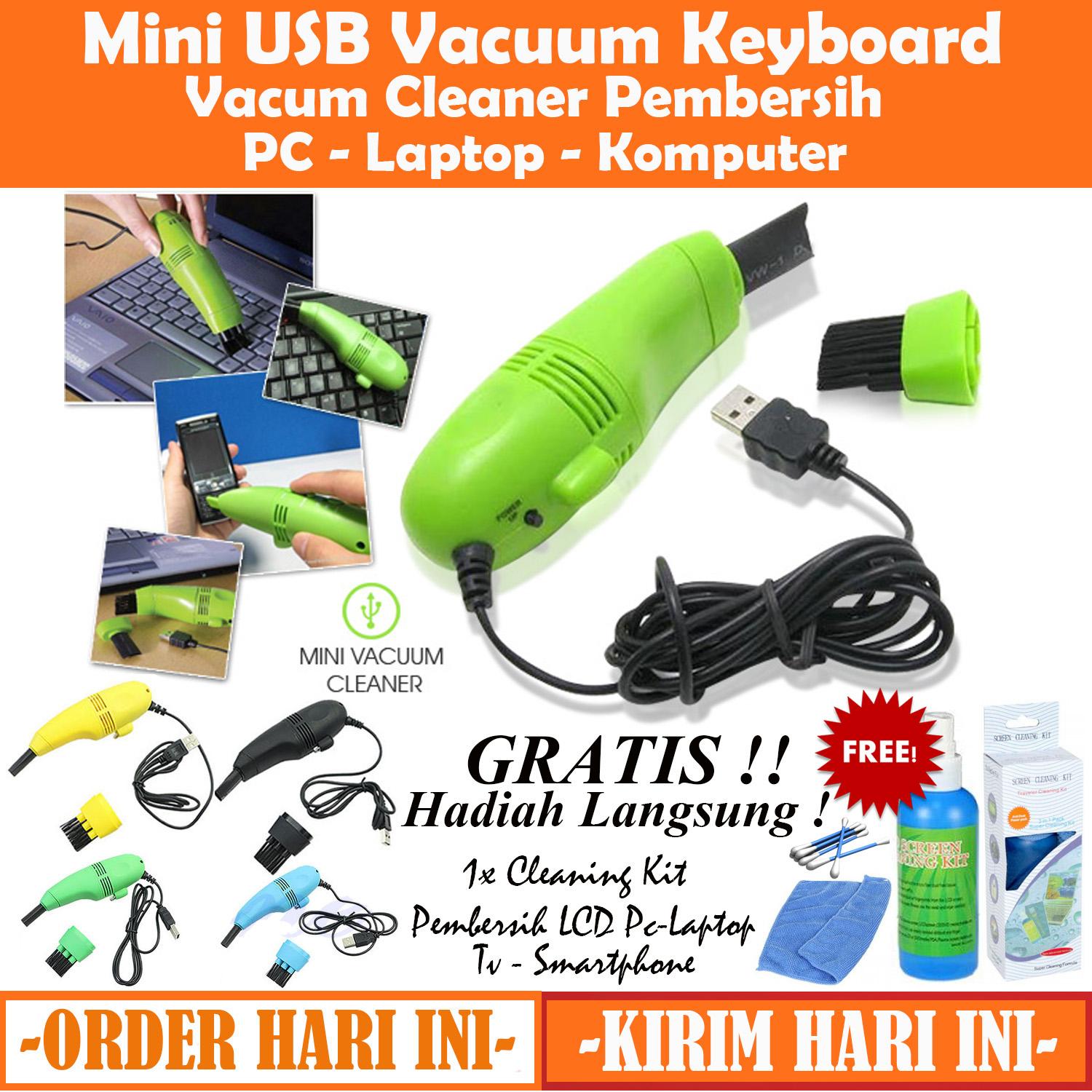 Pembersih Mini USB Vacuum Keyboard Cleaner For Laptop Komputer PC Vacum Penghisap - GRATIS Cleaning Kit Pembersih LCD Pc / Laptop / Handphone / TV