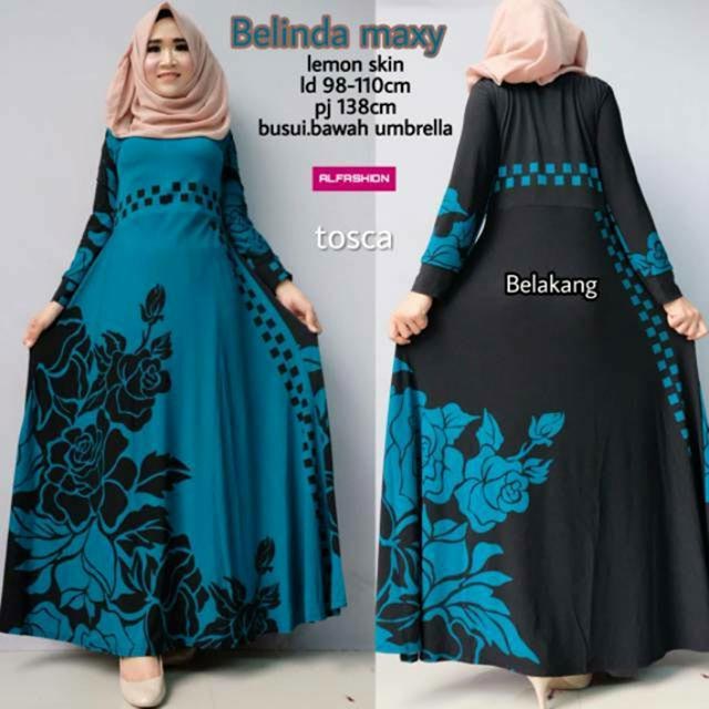 Gamis Lemon Skin Jersey Super Belinda Maxy Baju Muslim Murah Long Dress Muslimah Lazada Indonesia