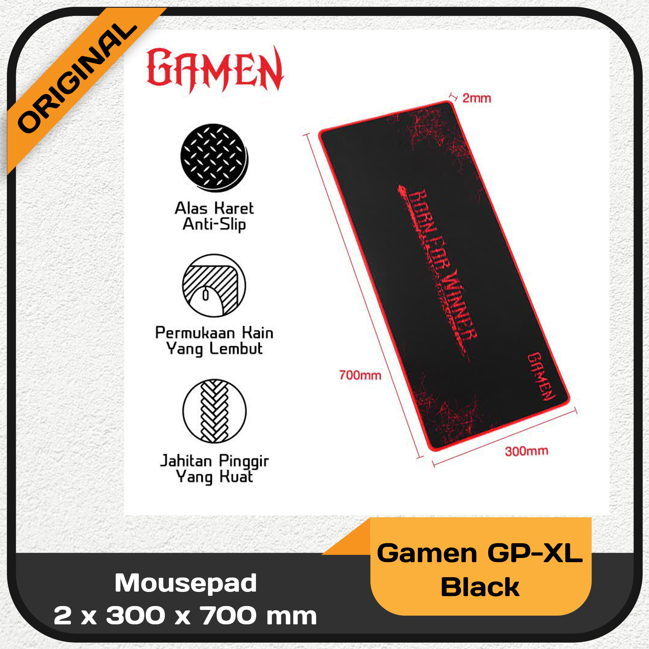 Mousepad Besar Size 2x300x700mm Gamen GPXL Black Lazada Indonesia