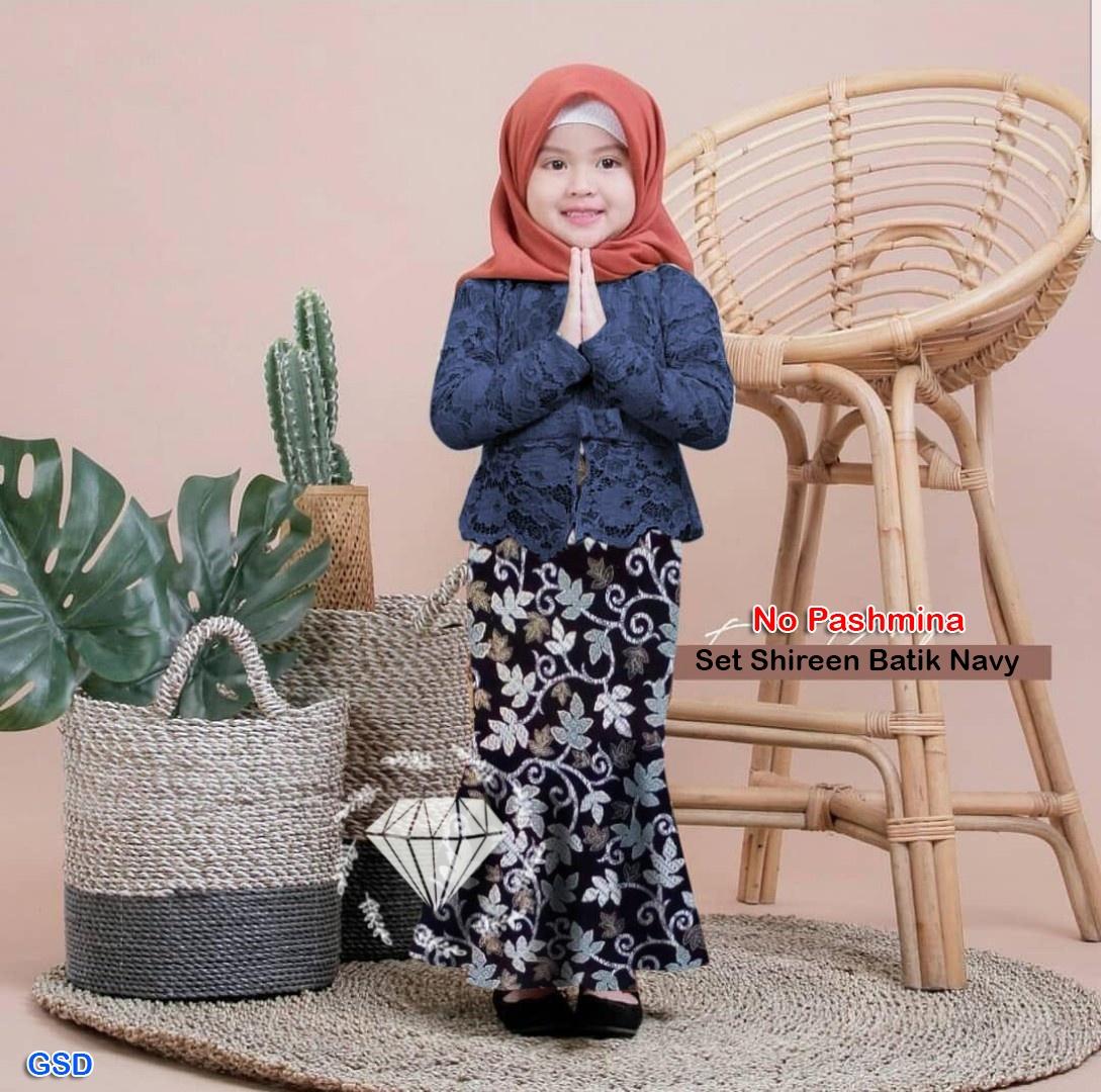 Setelan Baju Anak Cewek /Baju Muslim Anak /Baju Batik Anak /Baju Brukat Anak/ Set Shiren Batik