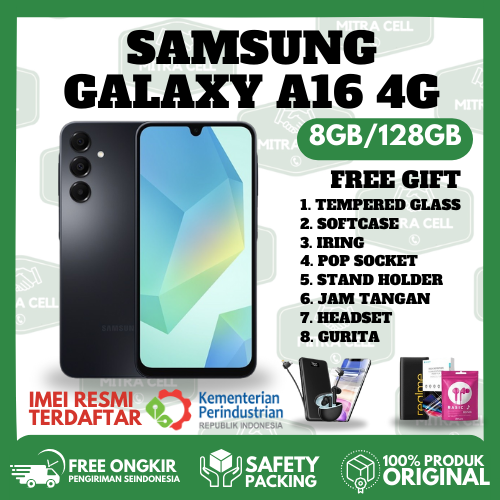 Samsung Galaxy A16 4g Ram 8Gb + Rom 128Gb 6.7\" Large Super Amoled Display | Samsung Knox Vault | Helio G99 Harga 2,090,000 rupiah*Gratis Ongkir