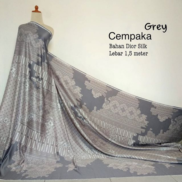 Kain Meteran Motif Bahan Pakaian Motif Cempaka Warna Grey Bahan Dior Silk Harga Per 1 Meter Lazada Indonesia