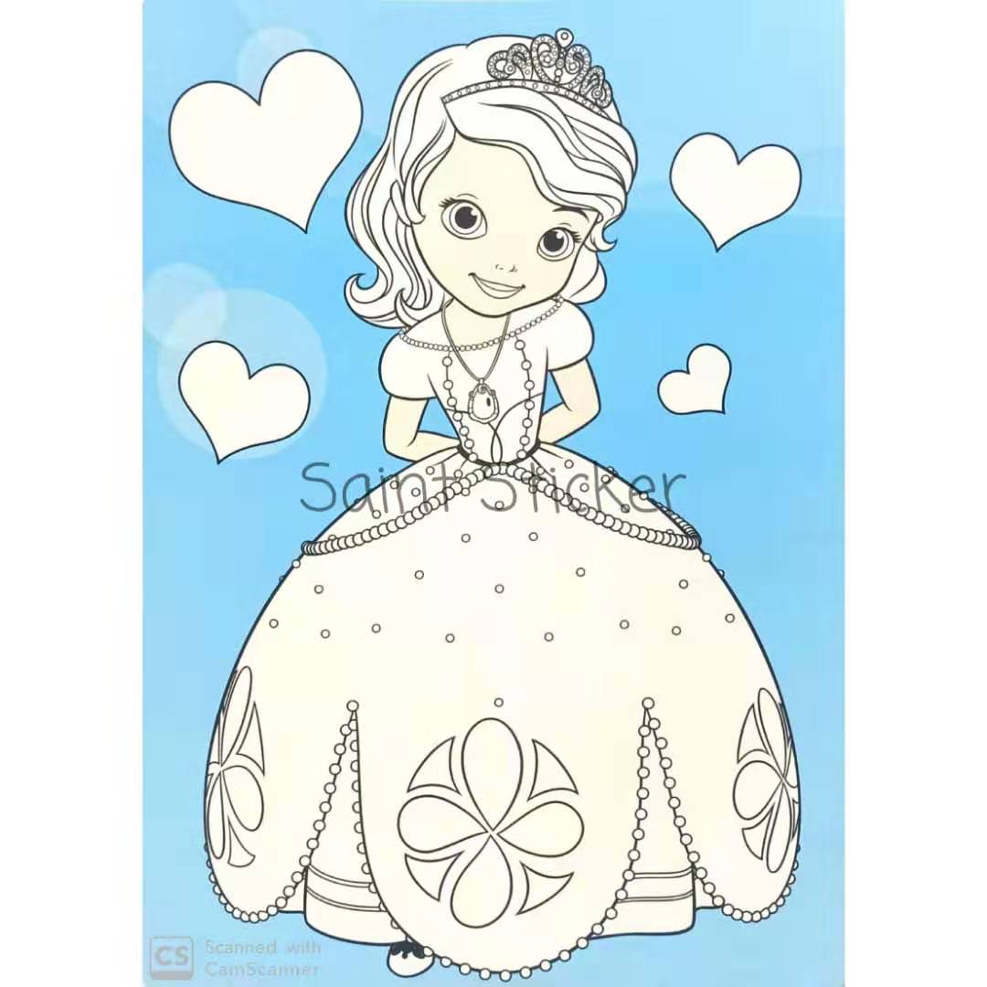 Kanvas Lukis Mewarnai Drawing Canvas Anak Karakter Kartun Disney Princess Sophia Lazada Indonesia