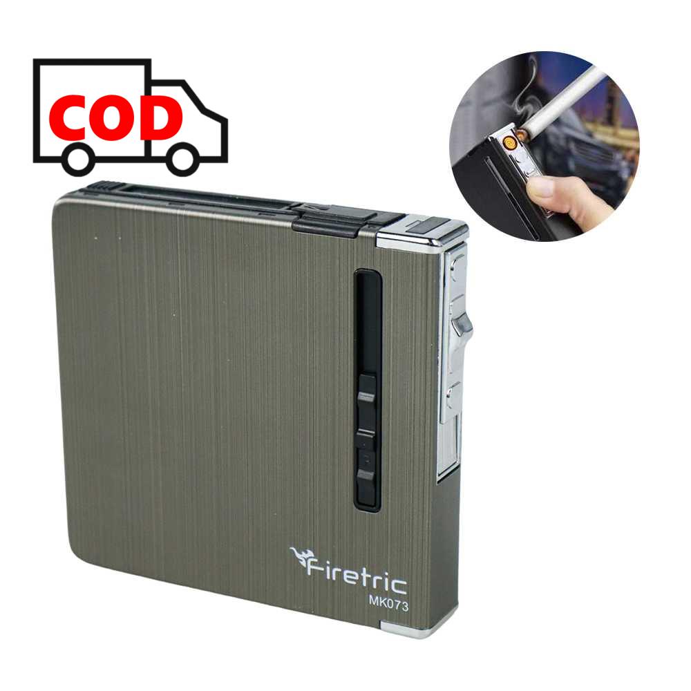 Kotak Rokok USB Aluminium 20 Slot dengan Korek Elektrik Tanpa Api Bisa ...