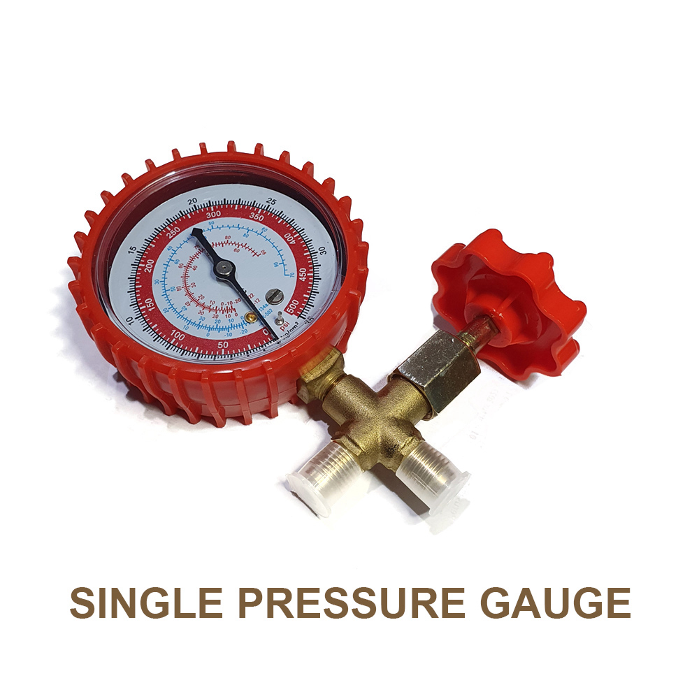 Manifold Single Pressure Gauge 500 Psi Alat Ukur Tekanan Gas Freon