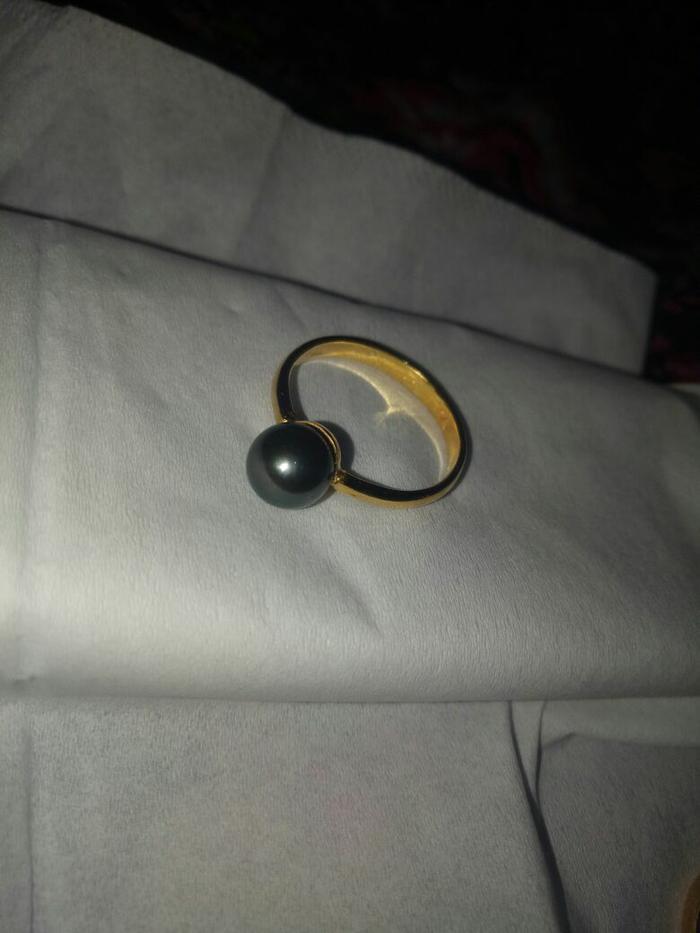 Cincin Emas Mutiara Laut Black Original Lombok By Lombok_pearls
