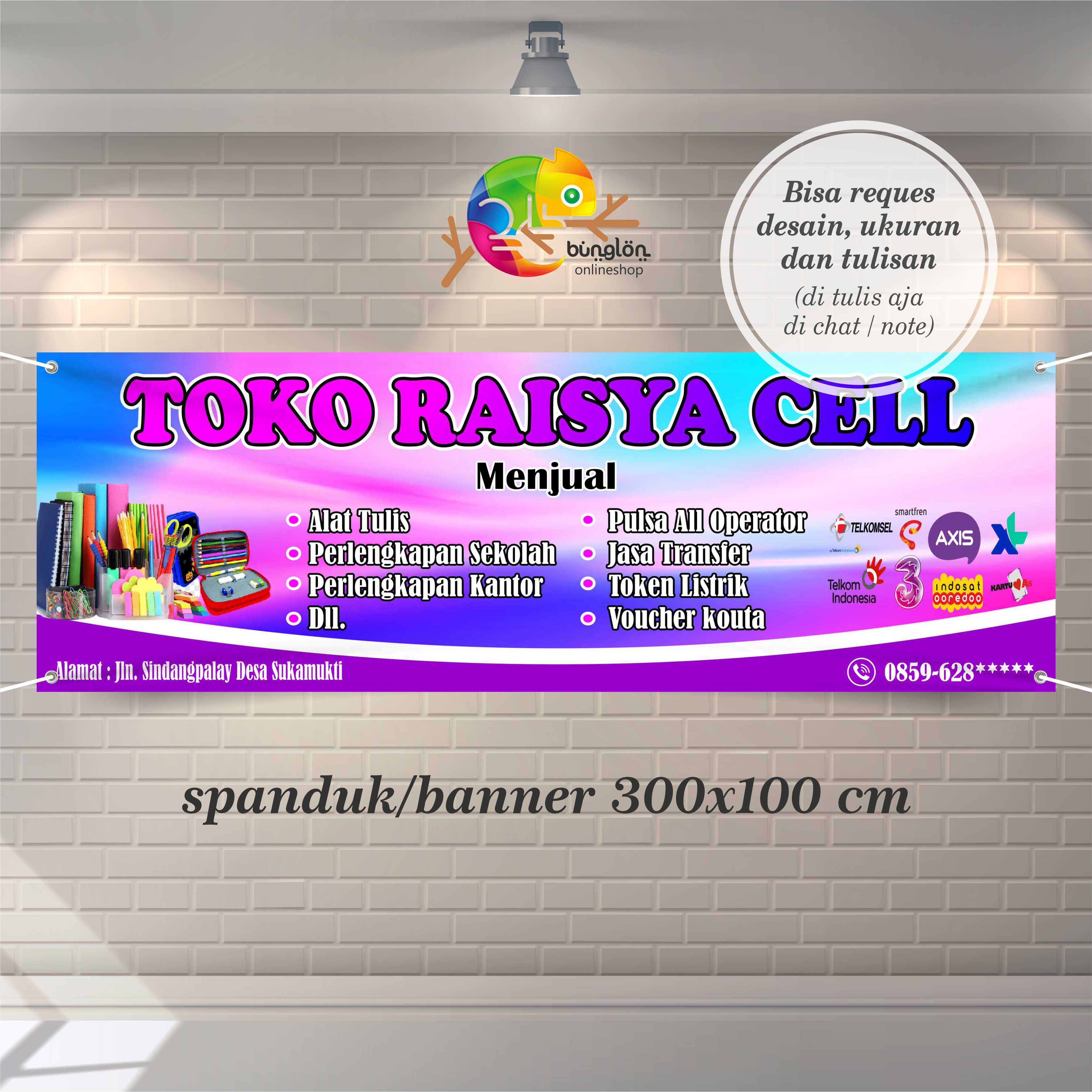 Spanduk Banner Toko ATK Konter Pulsa Sembako Dll Lazada Indonesia