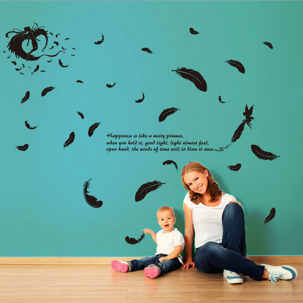BELI Bulu Bahasa Inggris Letters Wall Decal Home Sticker PVC Mural