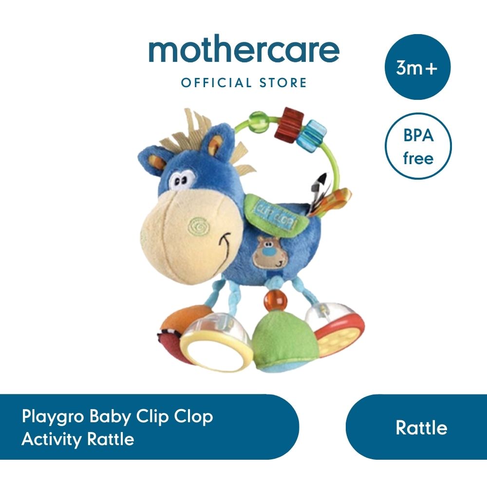 Playgro Baby Clip Clop Activity Rattle Mainan Gigit Anak Bayi