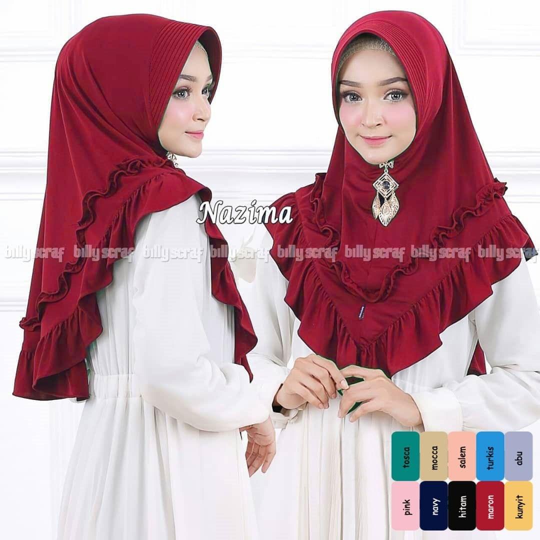 laudya Jilbab Instan Series Maroon Jilbab Pinguin / Promo Hijab Terbaru / Khimar Oneto / Hijab Style