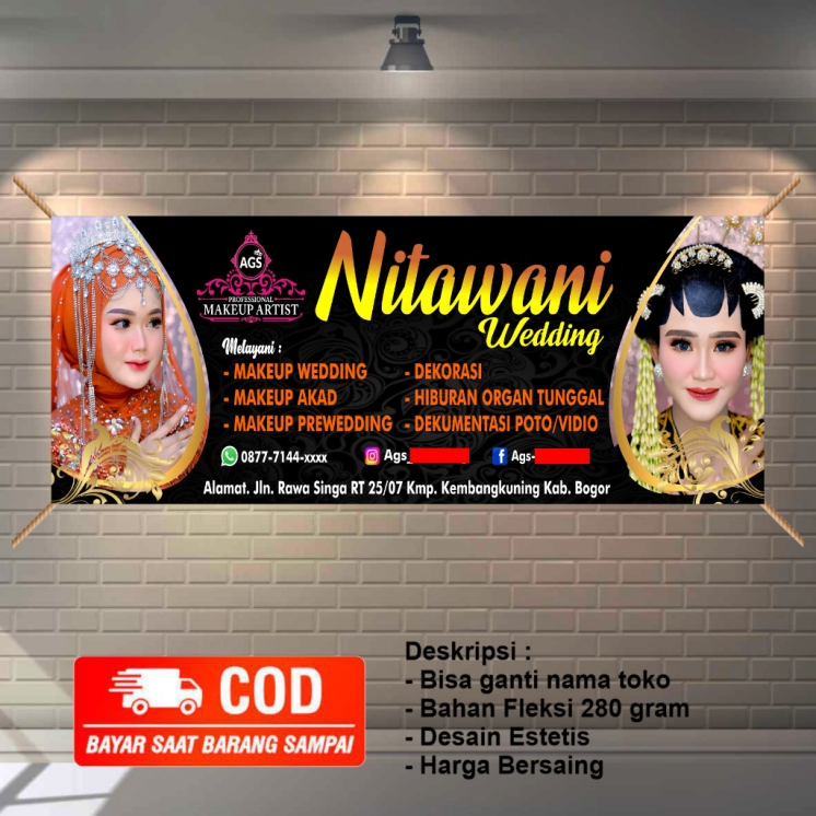 spanduk banner wedding organizer salon kecantikan kosmetik pernikahan ...