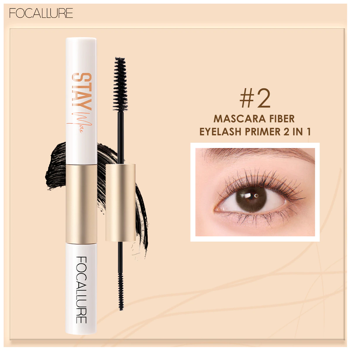 Focallure Mascara Eyeliner 2 in 1 Focalure Maskara dan Eyeliner 2in1