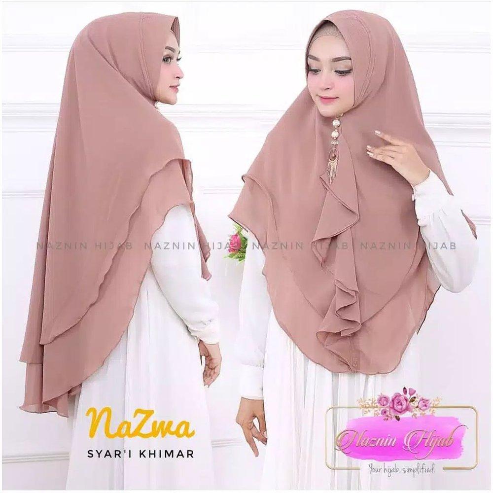 KHIMAR SYARI REMPEL MURAH NAZMA SIFON / BERGO INSTAN /JILBAB SYARI / MURAH WANITA /JUMBO HIJAB STYLE - Coksu