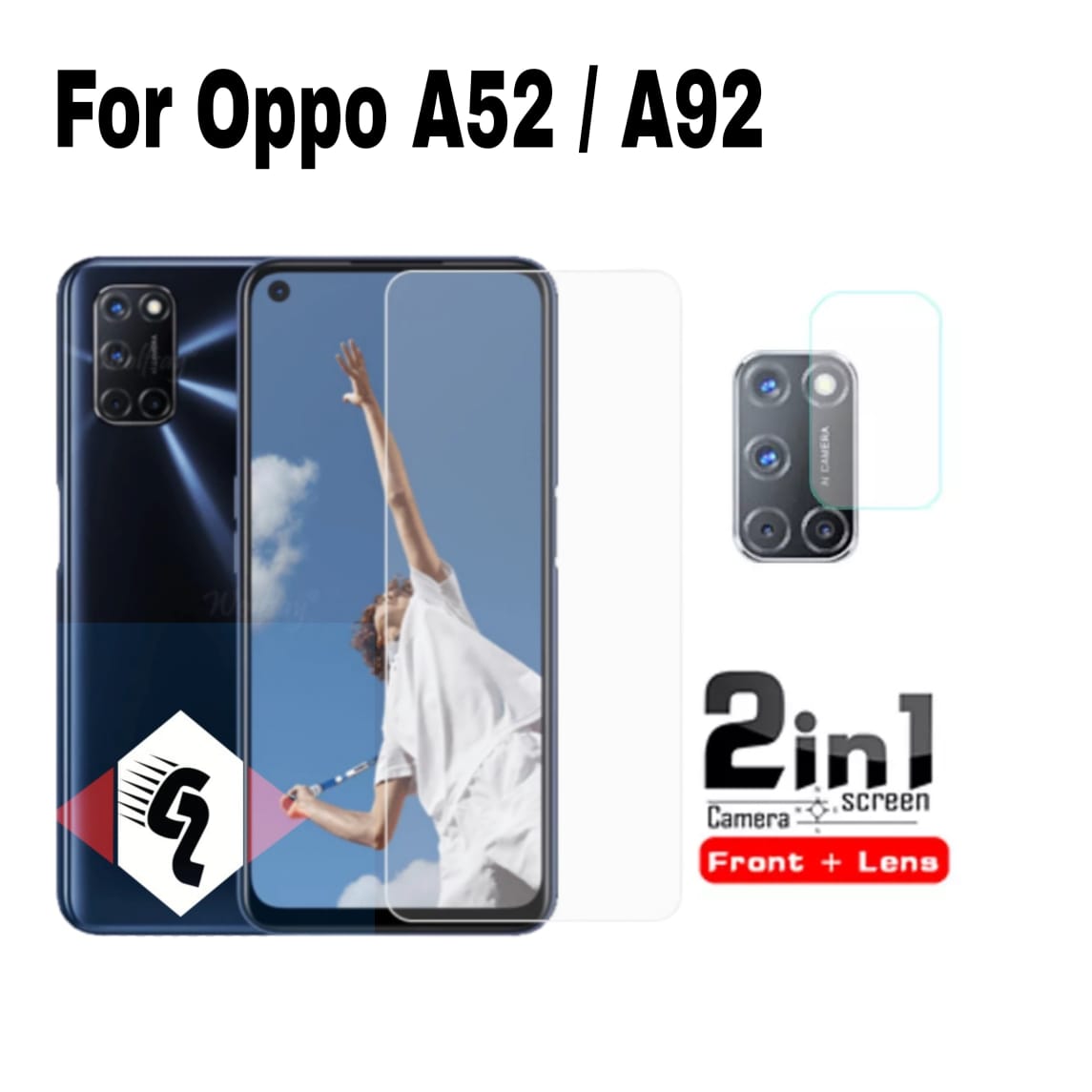 Toughened Glass Oppo A52 Glass Back Cover Back Case For OPPO A52