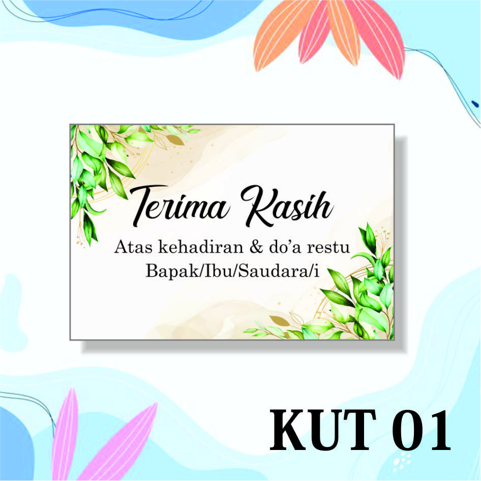 100 Pcs Kartu Souvenir Terima Kasih Nikah Khitan Motif Floral Lazada Indonesia 0217