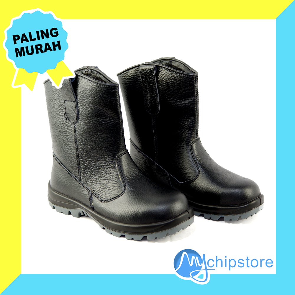 Sepatu Safety Pria Boot Ujung Besi Proyek Cheetah 7288 - Hitam | Lazada