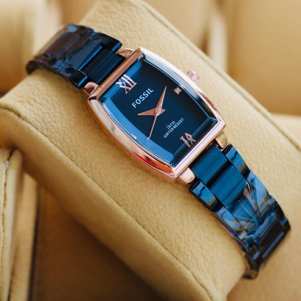 jam tangan fossil wanita rantai Stainles strap simple (COD)