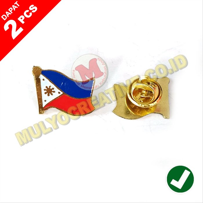 Flag Pin Filipina Pin Bendera Negara Filipina Flag Pin Bahan Kuningan ...