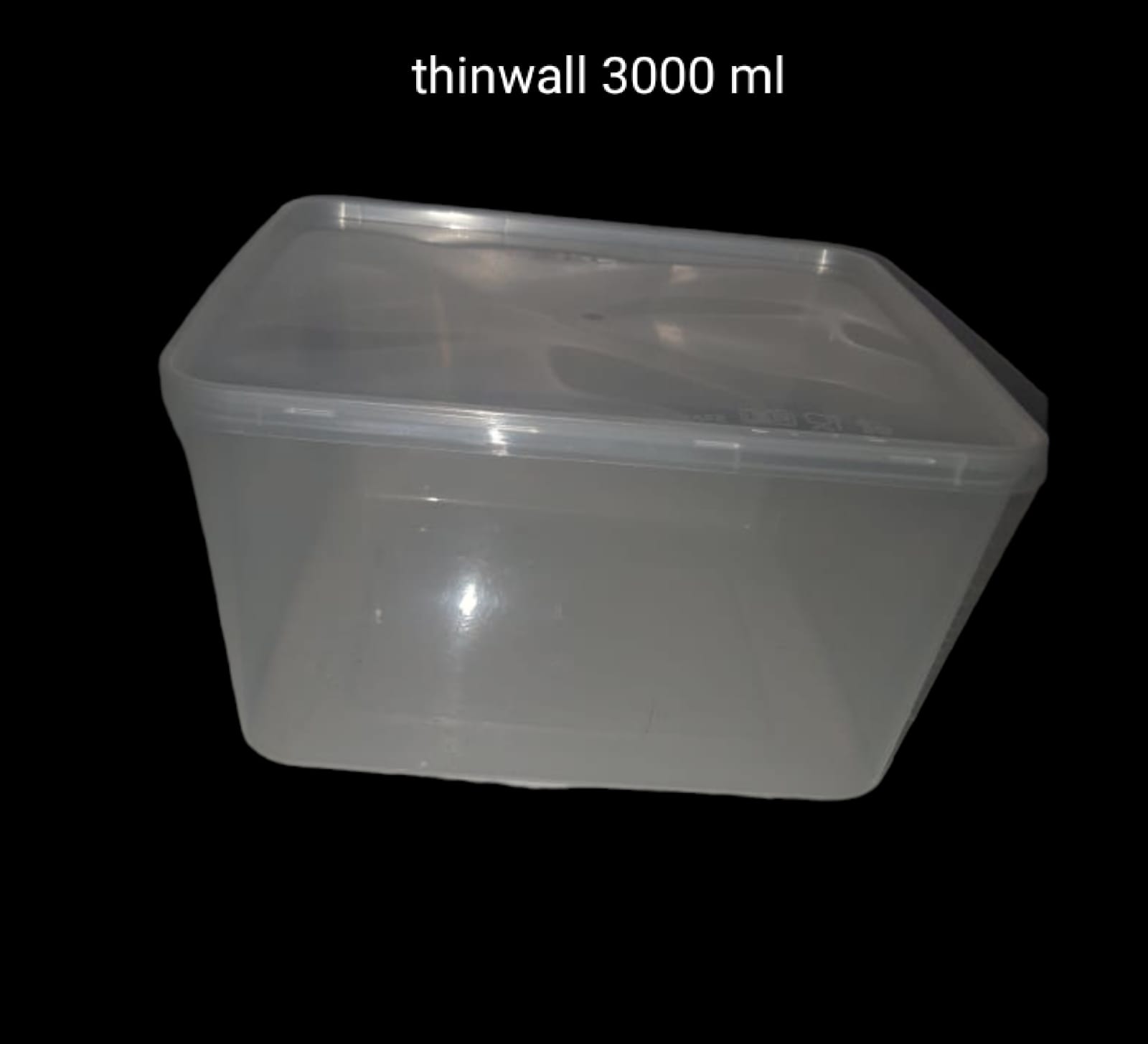 [1 PAK ISI 25 PCS] Thinwall PERSEGI 3000 ml + Tutup / Kotak Makan