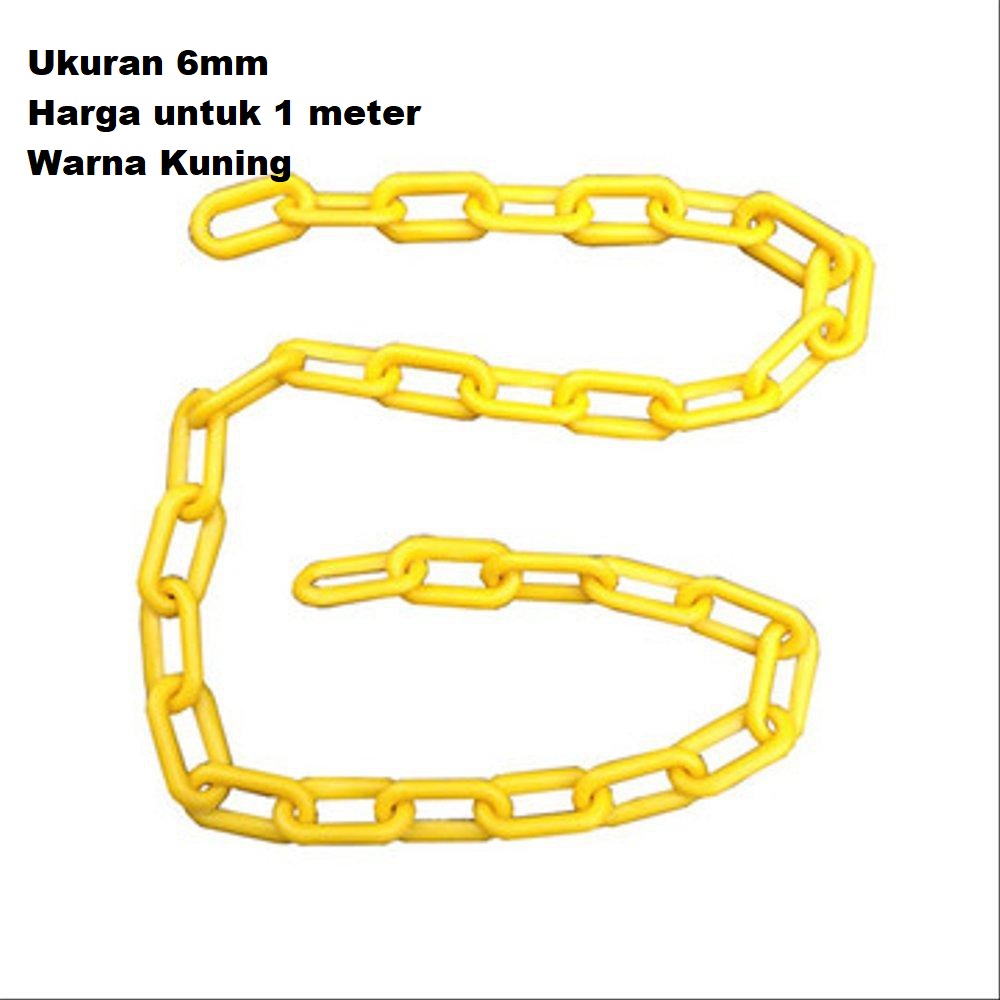 Rantai Plastik Pvc 6mm x 1 meter - Kuning / Hanger Chain Plastic 6mm x ...