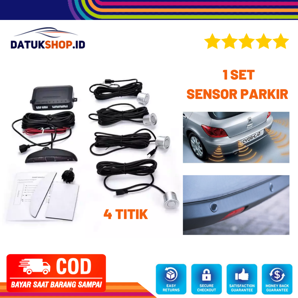Sensor Parkir Mundur 4 Titik GREY Parking 4 Mata Indikator Lcd