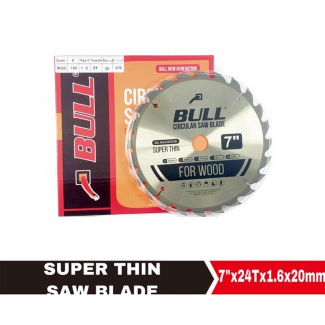 7 Inch Bull Bull circular saw blade super thin 7 inch 24T as 20 mm mata graji ...