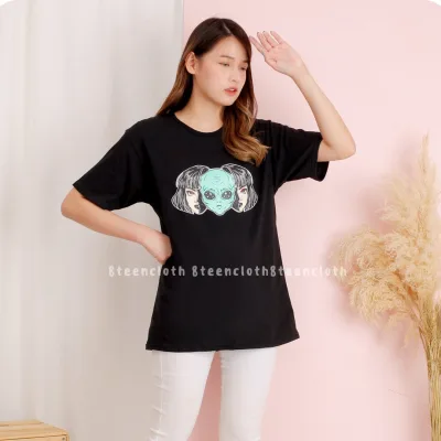 8TEEN- Kaos Wanita ALIEN Bahan Cotton T-Shirt Wanita Tumblr tee