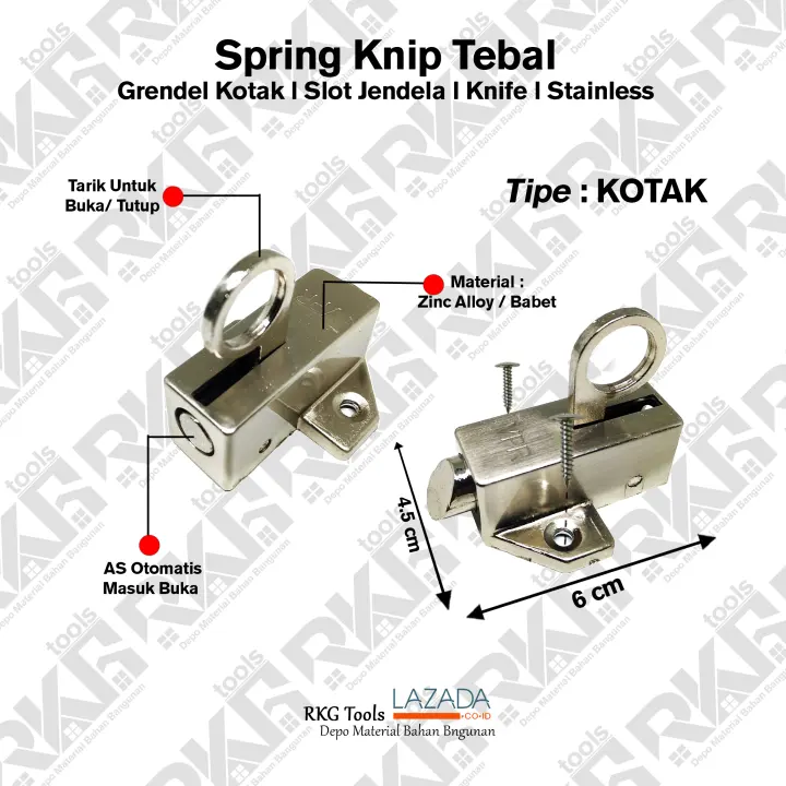 Spring Knip Tebal L Grendel Kodok Kotak L Slot Jendela L Spring Knife L Kodok L Kunci Vpr Lazada Indonesia