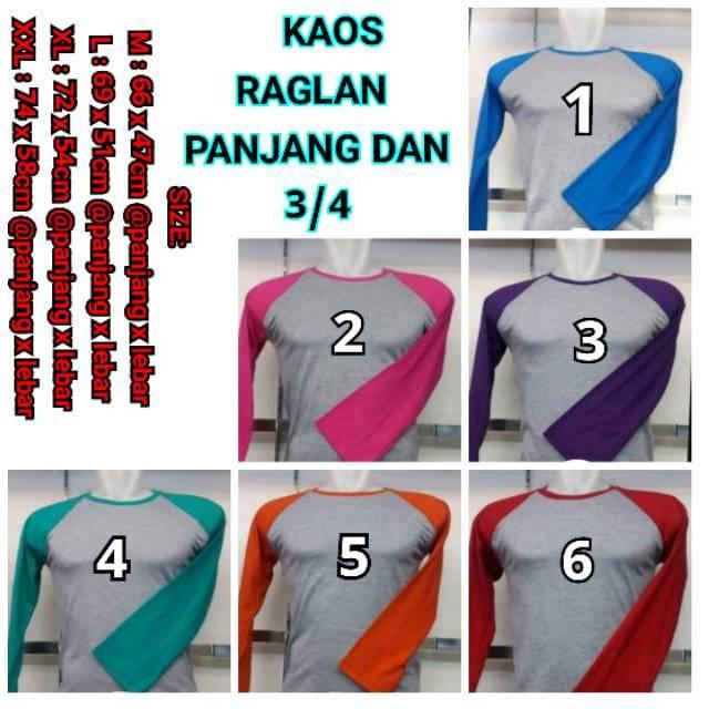 KAOS RAGLAN ABU2 TANGAN WARNAabu merah,XXL () (abu merah,XXL)