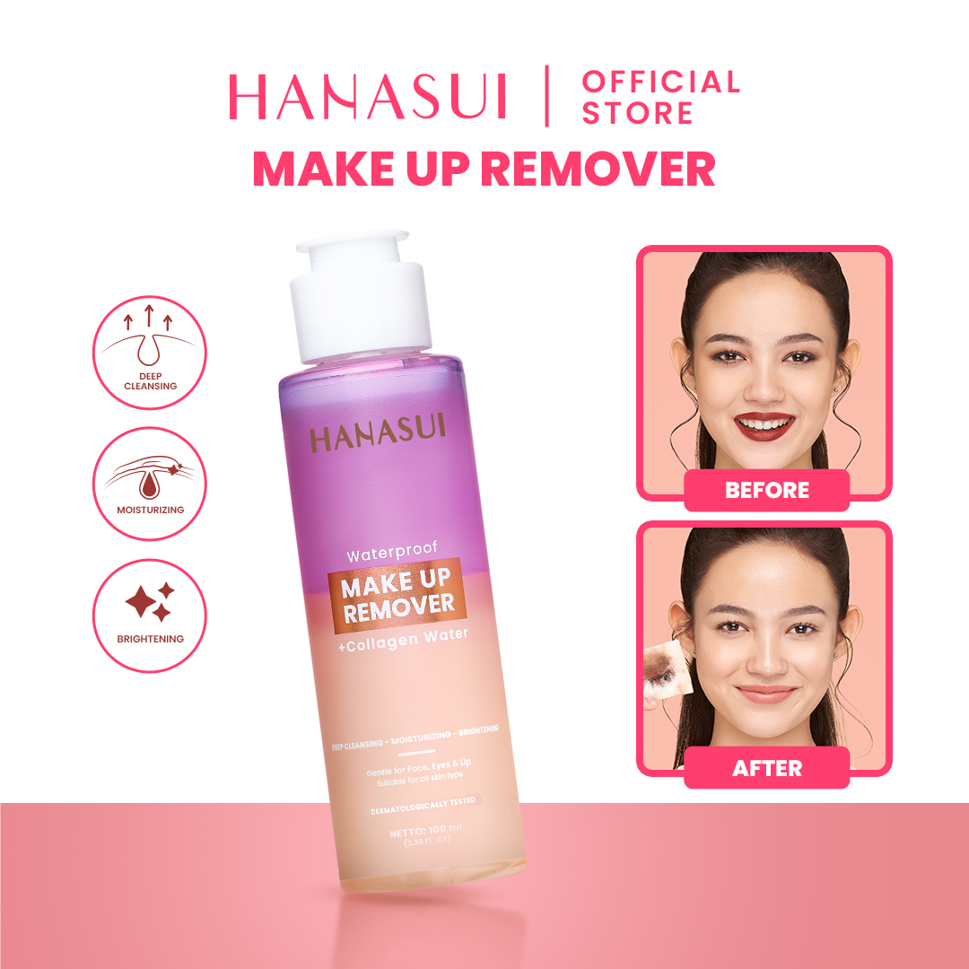 Hanasui Waterproof Make Up Remover + Collagen Water Lazada Indonesia