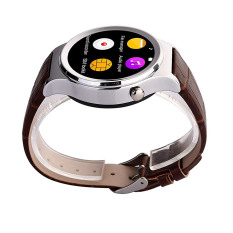 Fitzladd T3 Bluetooth Smart Watch Pergelangan Tangan Tracker Mendukung SIM Card dengan Monitor Detak Jantung Olahraga Pedometer Round Lingkaran Jam Tangan untuk Android IOS Smartphone (Silver)