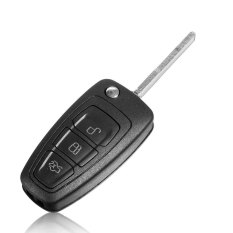 Kunci Remote Lipat 433 MHz 4D63 Chip untuk FORD Focus MondeoFiesta 3 Tombol Entri Tanpa Kunci Alarm Mobil dengan HU101 Blade-Intl